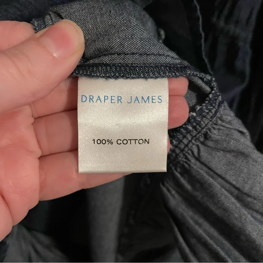NWT Draper James Chambray Popover Dress Dark Wash Style DRD0582 Blue Size XXL